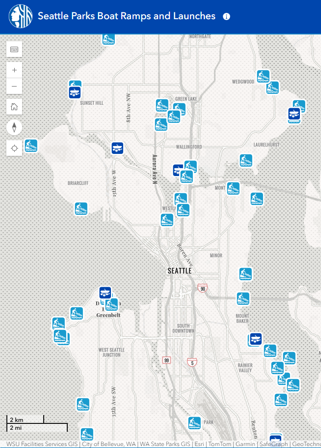 Click to open a new window with this interactive GIS map of boat ramp locations. A text-only document showing boat launch addresses is linked below.