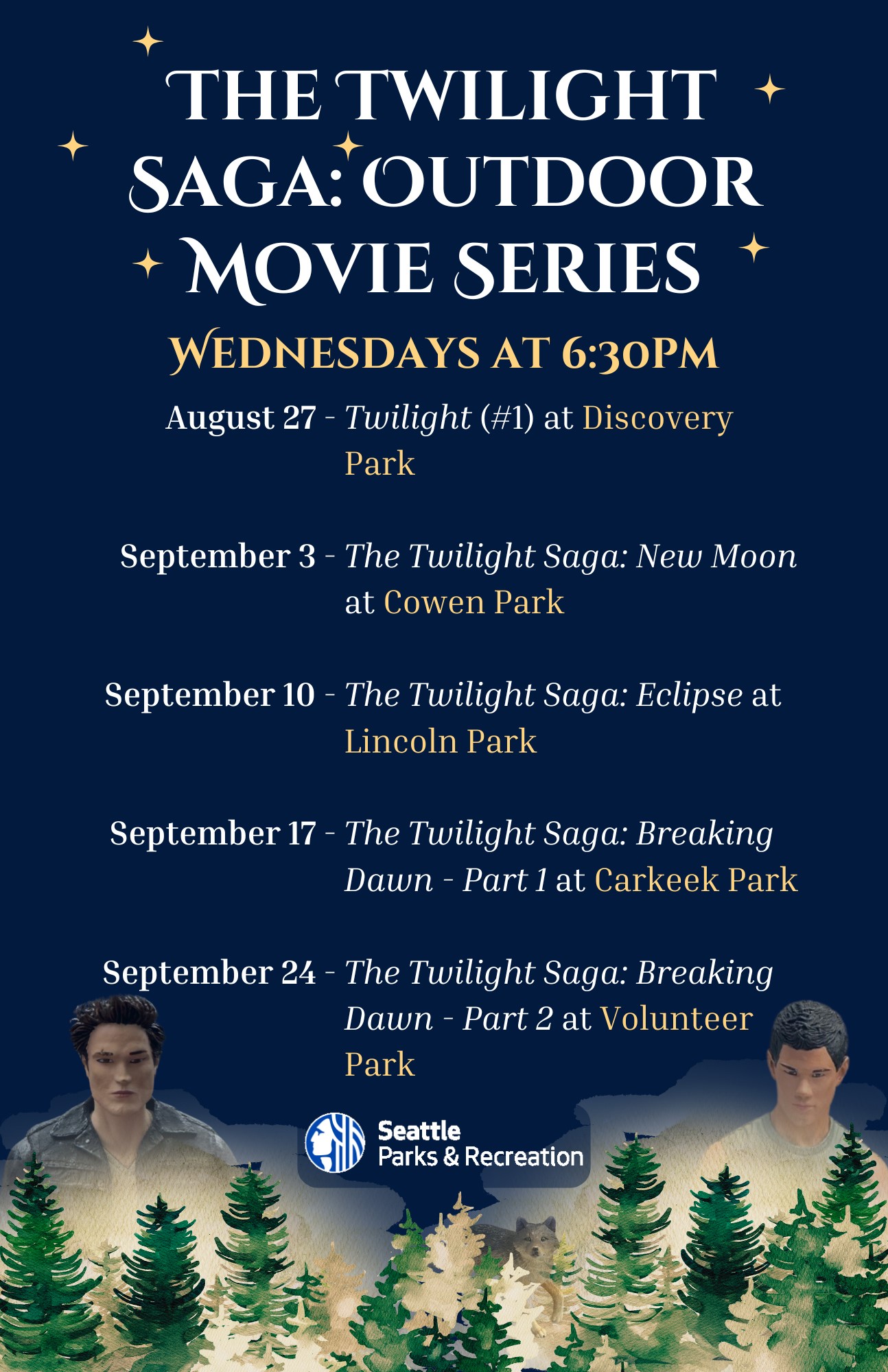 Poster for Twilight Movie Nights 2025.