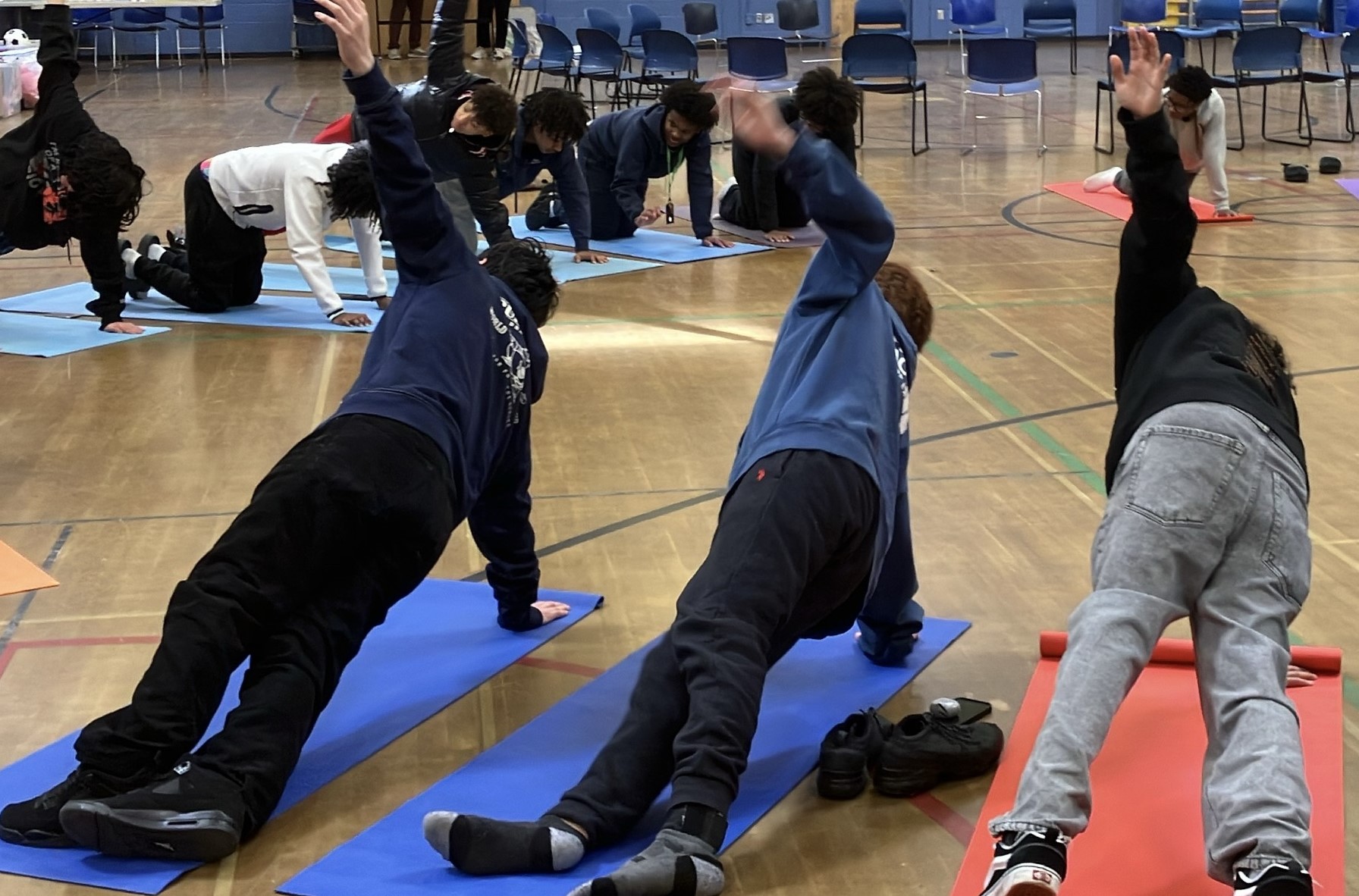 Youth doing yoga