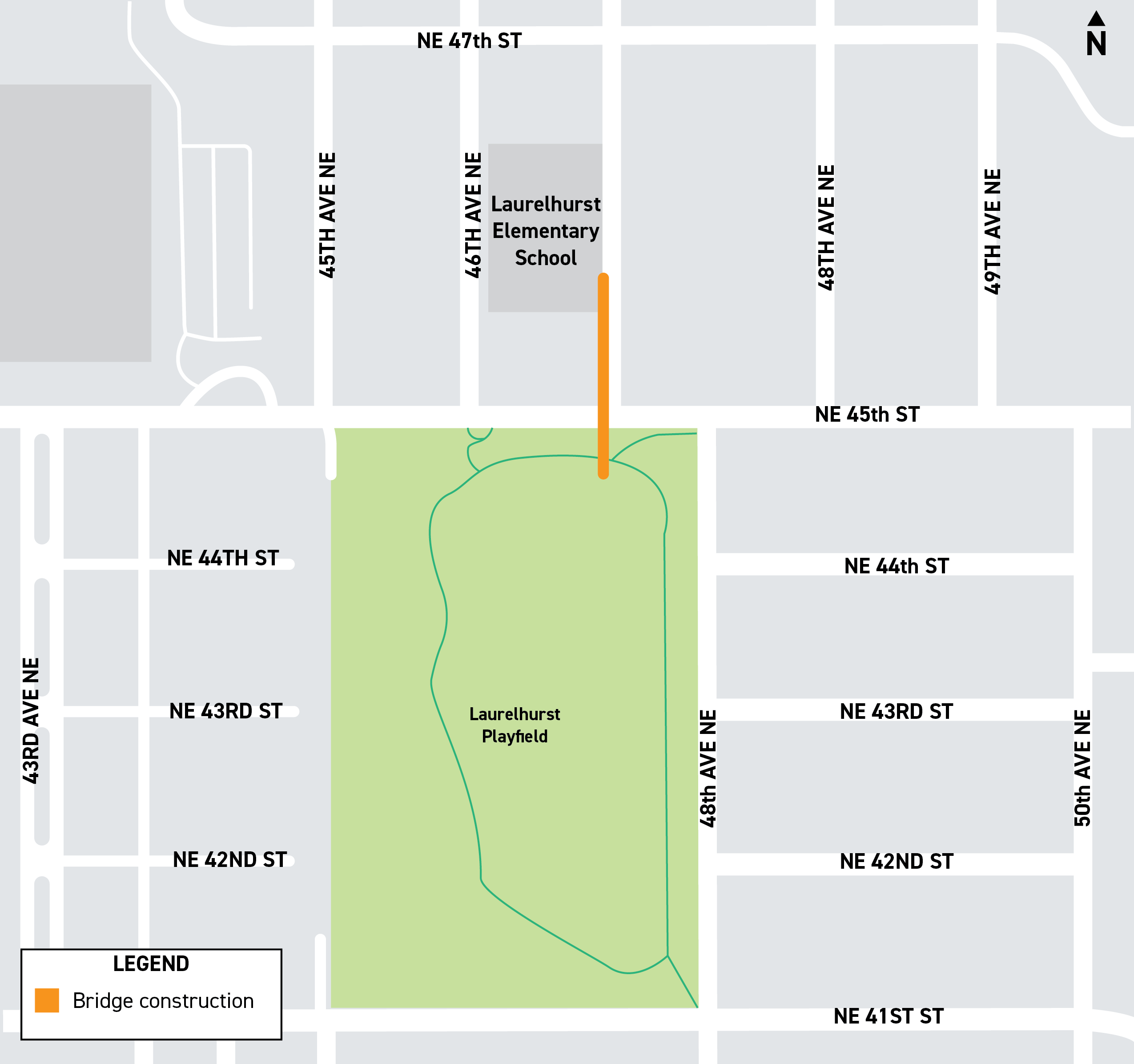 NE 45th St Ped Bridge Map Overview