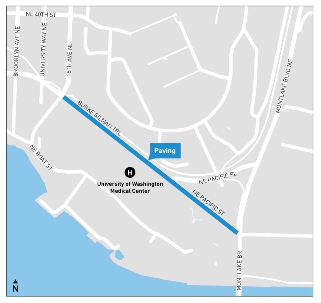 NE Pacific St Paving Project map