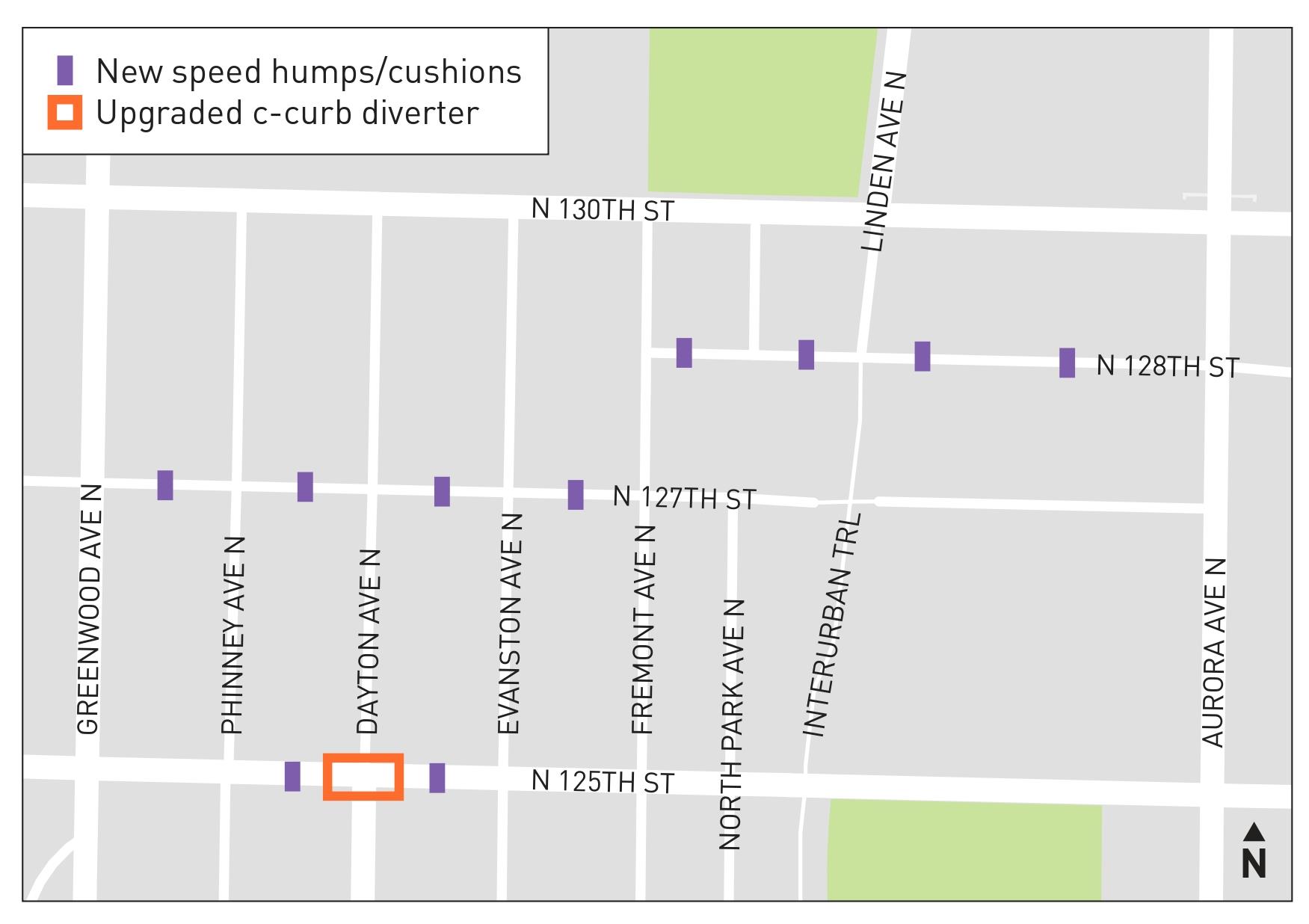 Image shows location of design elements on a map.