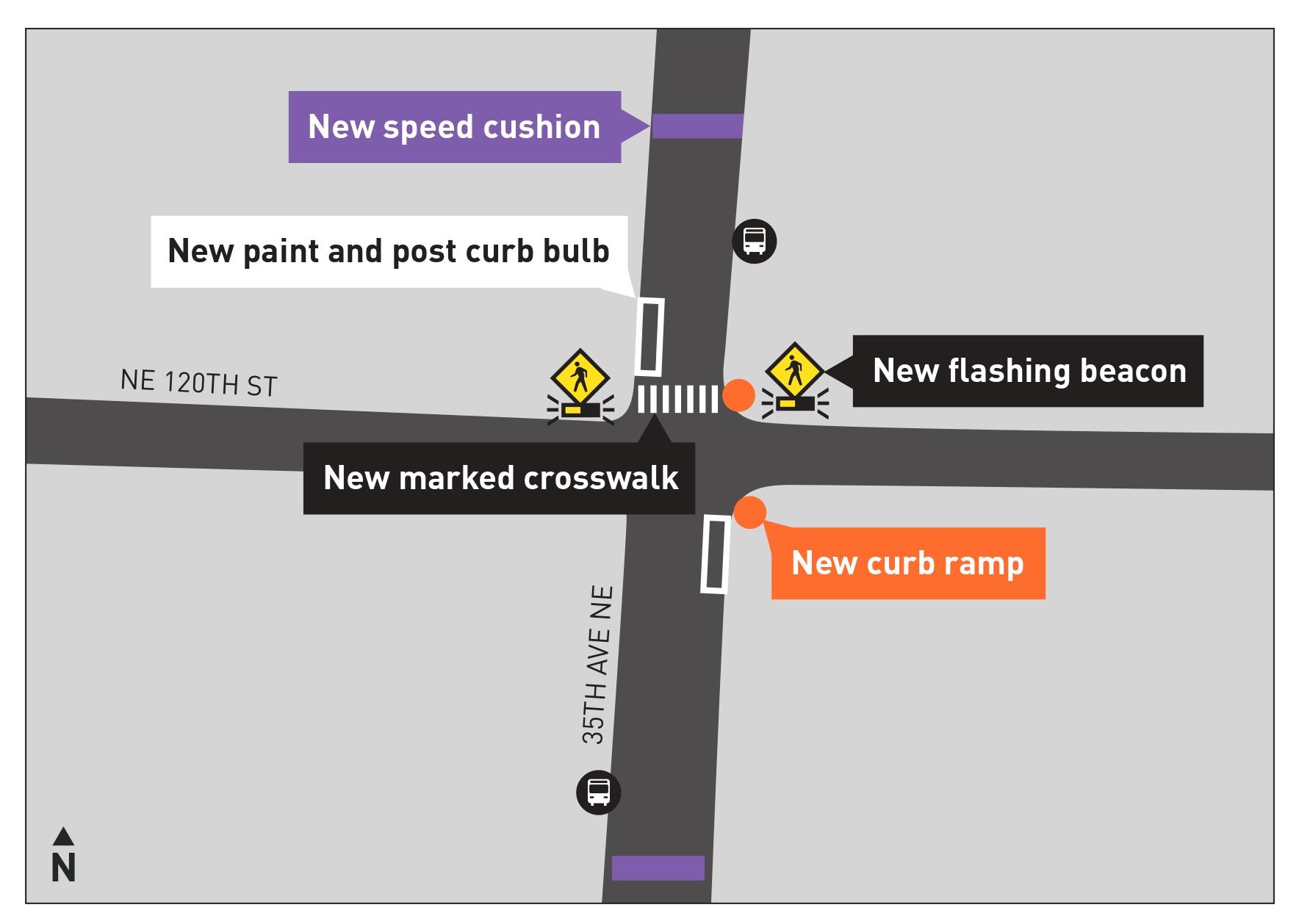 Image shows location of design elements on a map.