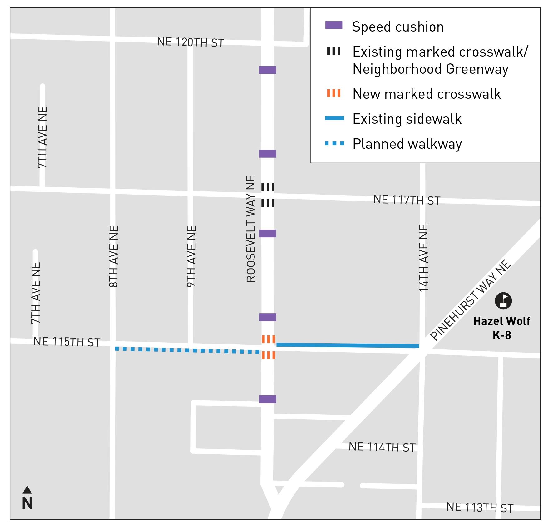 Image shows location of design elements on a map.