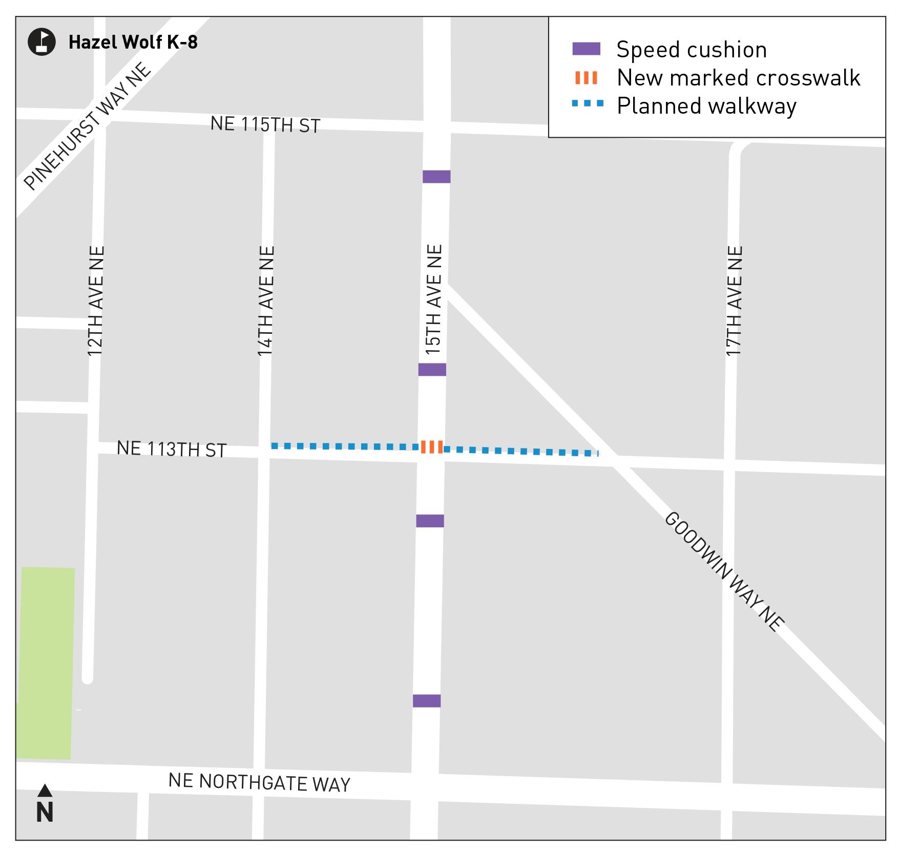 Image shows location of design elements on a map.
