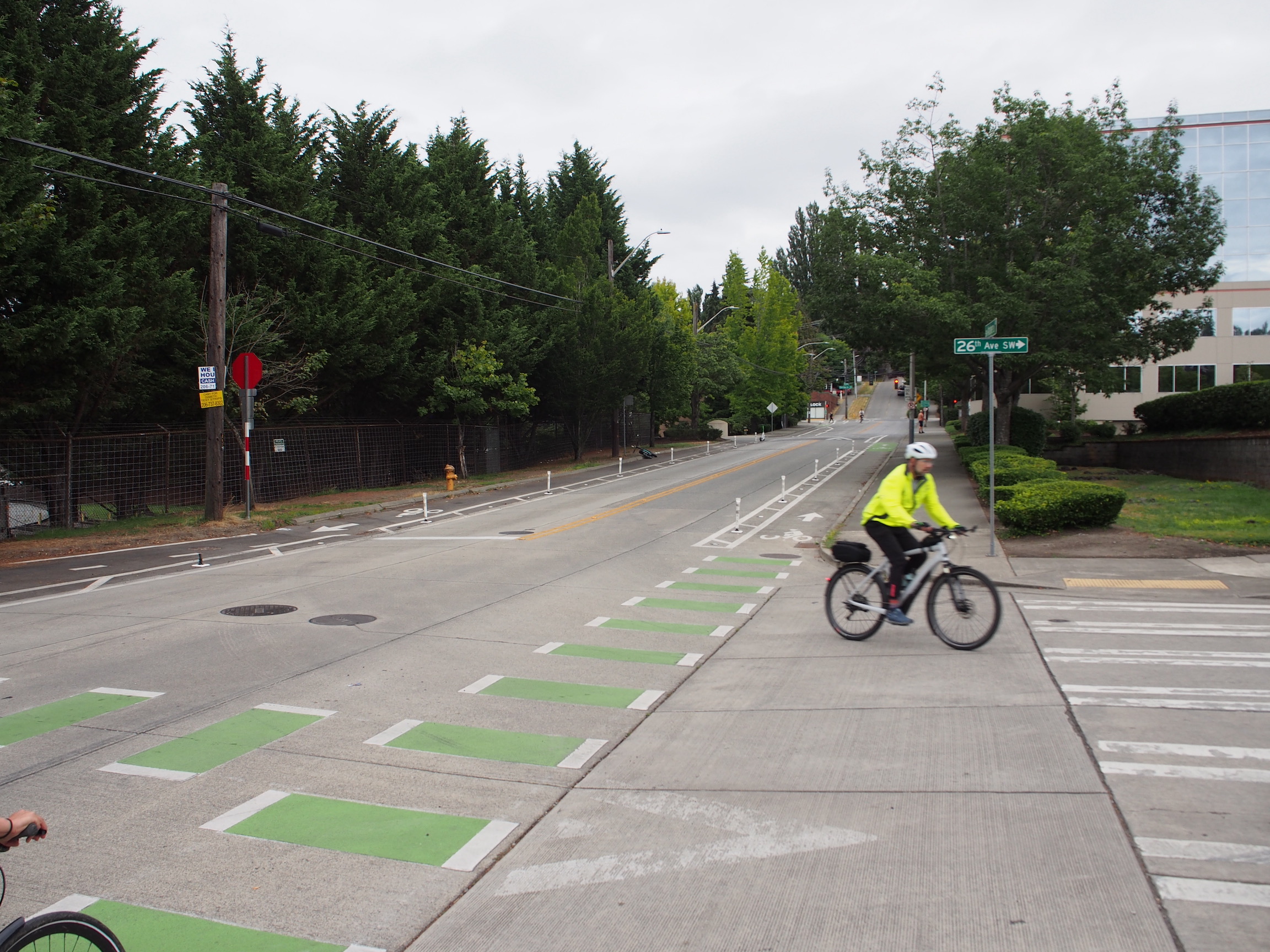 photo of bike improvements with person biking