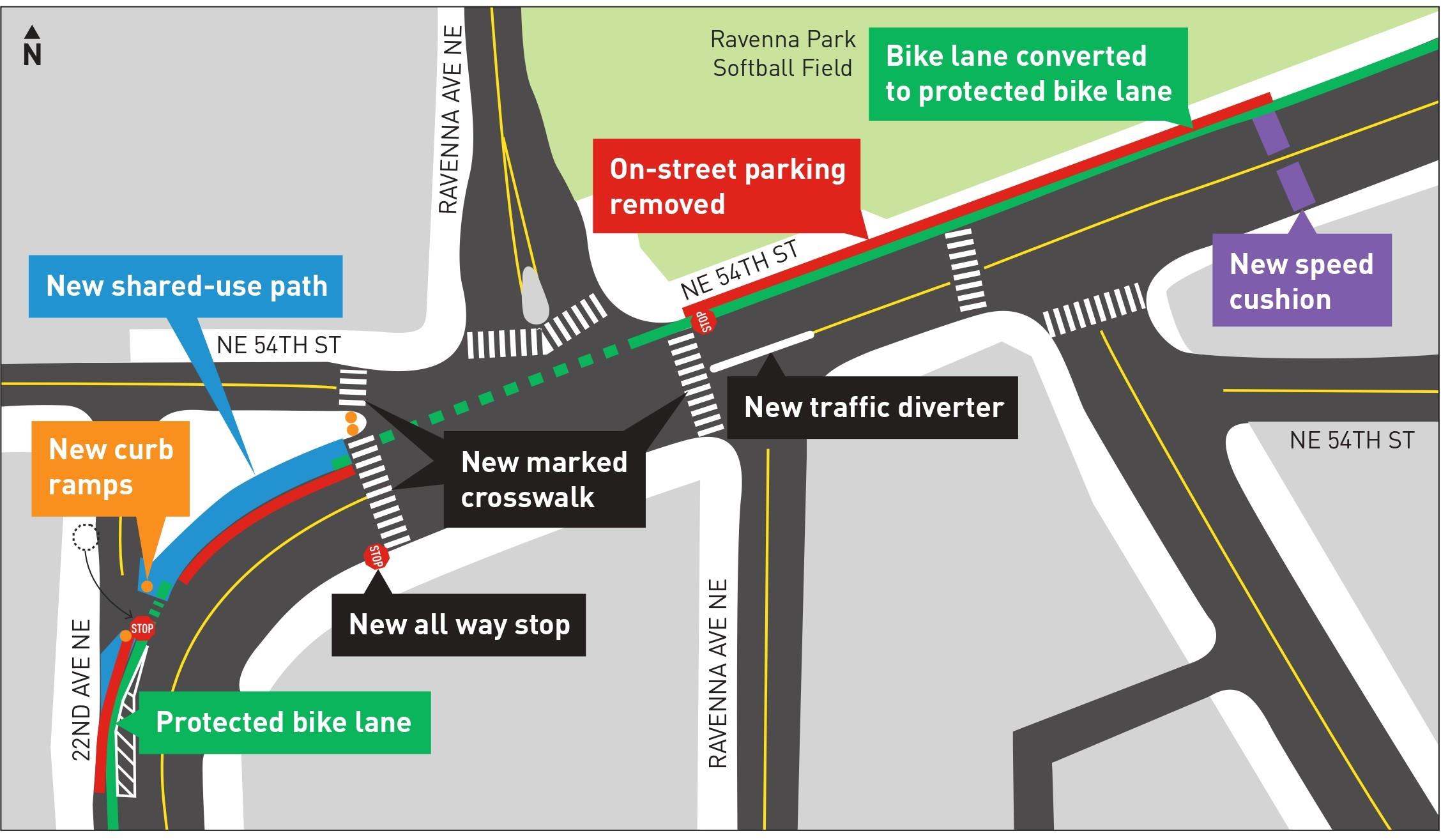 Image shows location of design elements on a map.