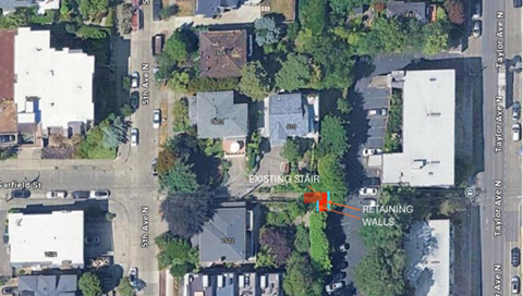 Aerial photo showing the location of the project