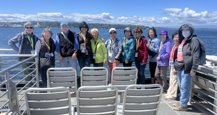 A group of seniors on a transit fieldtrip