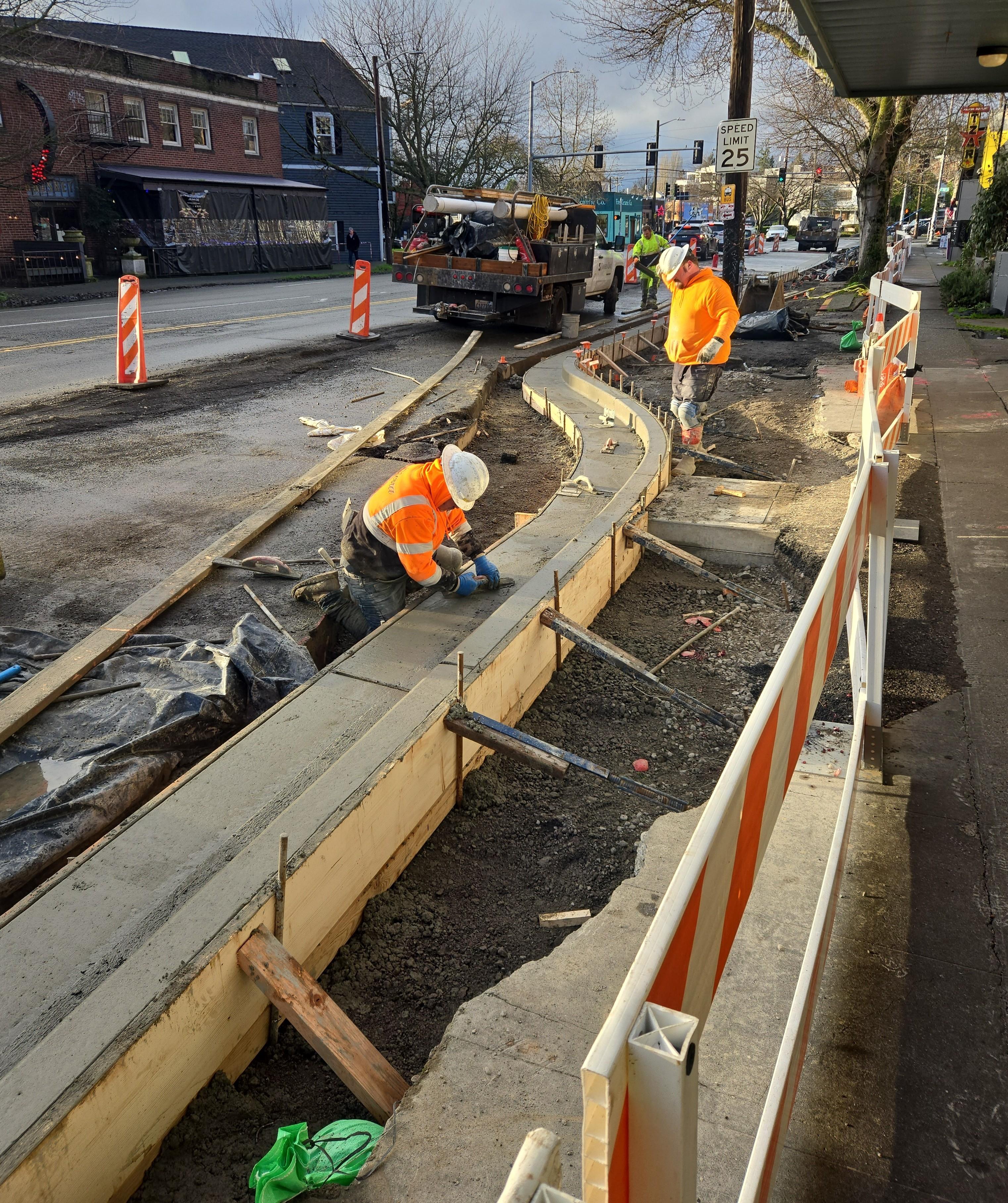 Fremont Pl N Curb construction