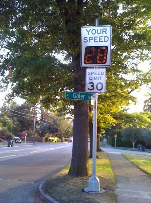 Photo of a radar speed sign