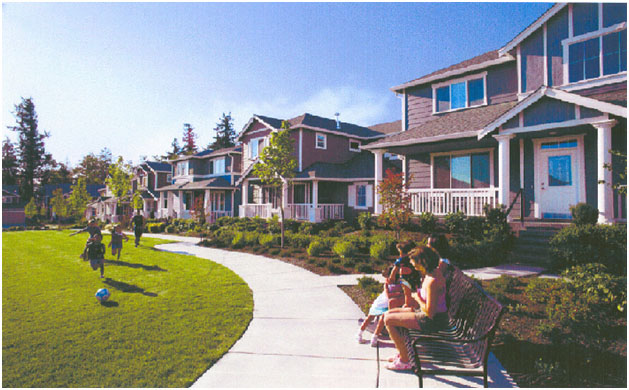 Photo of children playing in sustainable landscape