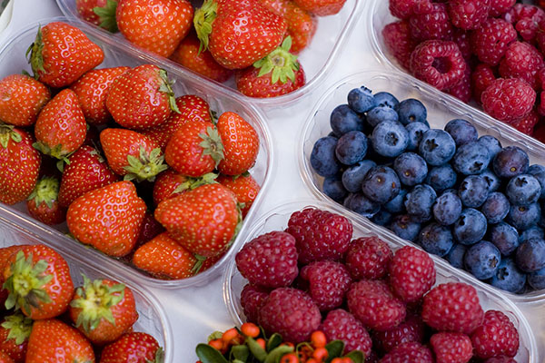 Photo of berries in containers