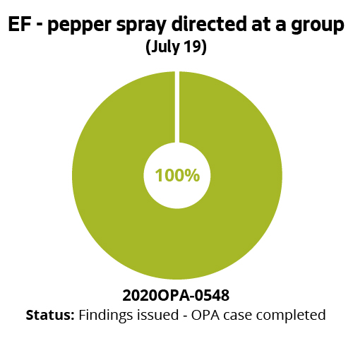 EF - officer threw plastic bottle at protester (June 3)