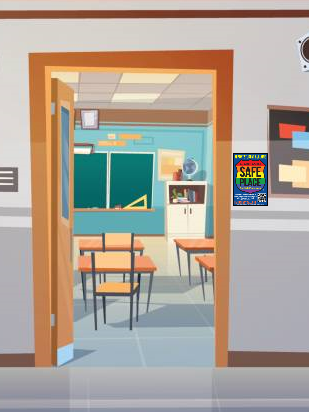 Safe Place posters decals should be placed at the front entrance of the school office