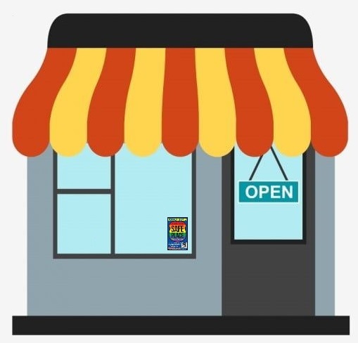 The placement location of the Safe Place decal should be readily visible to the public from the sidewalk