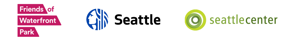 Logos of Friends of the Waterfront, Seattle Department of Transportation, and Seattle Center