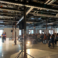 View of an audience watching Tagalog sa King Street at ARTS at King Street Station