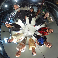 An aerial fisheye view of the Tagalog sa King Street cast