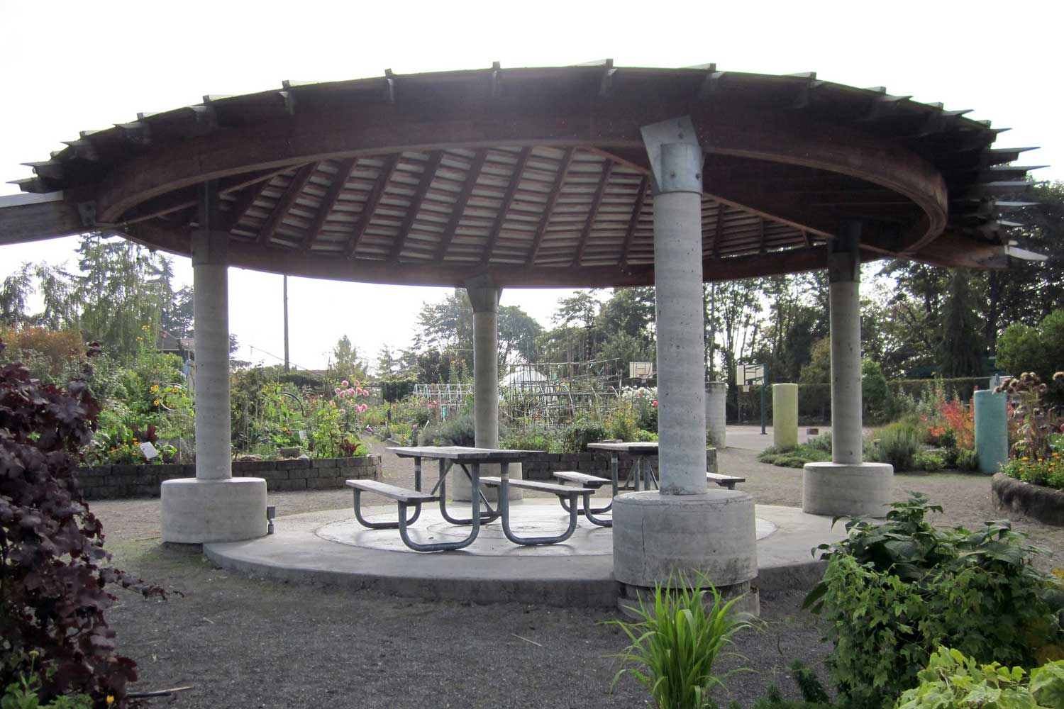 Bradner Gardens Park covered seating area