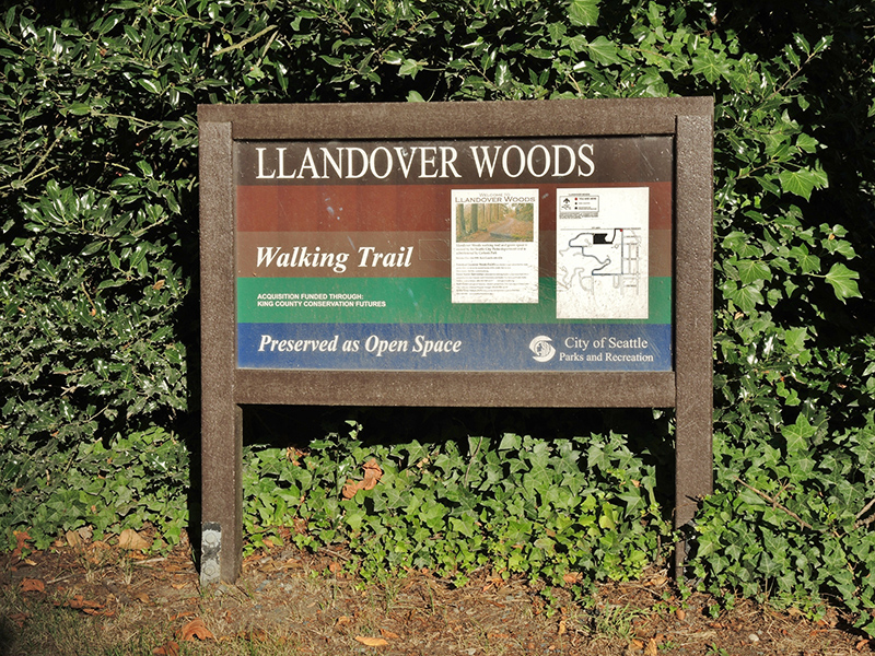 Llandover Woods sign