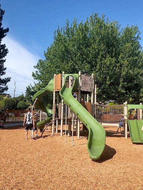 Loyal Heights Playfield renovated play area with new slides