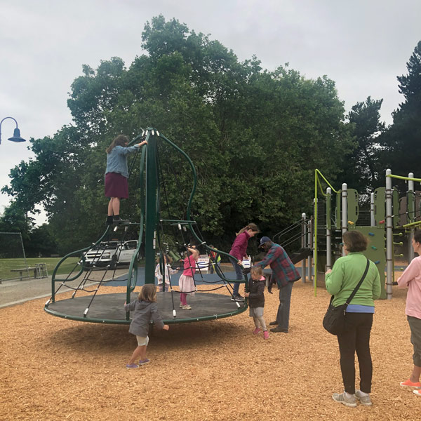 Wallingford Playfield new playground merry-go-round