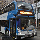 A double tall Community Transit bus downtown