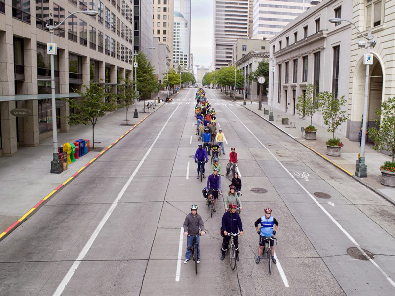 Here are 200 people on bikes