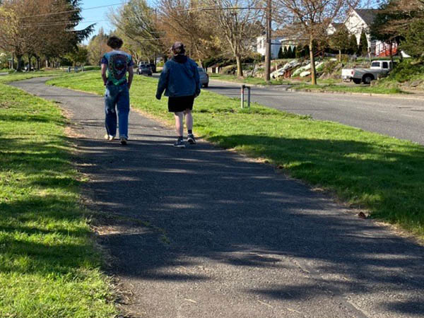 An example of a shared use path that can be used by people biking and walking. 