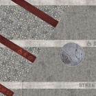 Metal railing from the old seawall were reclaimed as a pattern inspired from the indigenous basket.  It is laid out along with a design featuring street names and piers. 