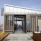 Exterior view at the north side of the restroom.