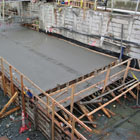 Then we poured concrete slabs